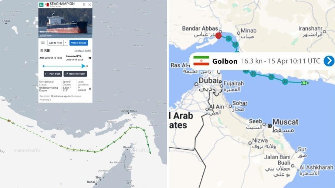 Difunden imágenes de barcos que desafían el bloqueo naval en el estrecho de Ormuz