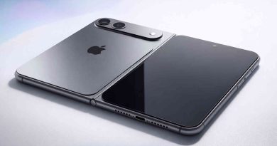 iPhone plegable sobre fondo minimalista