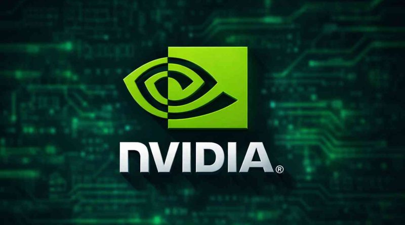 Logo de NVIDIA sobre fondo digital