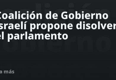 Coalición de Gobierno israelí propone disolver el parlamento