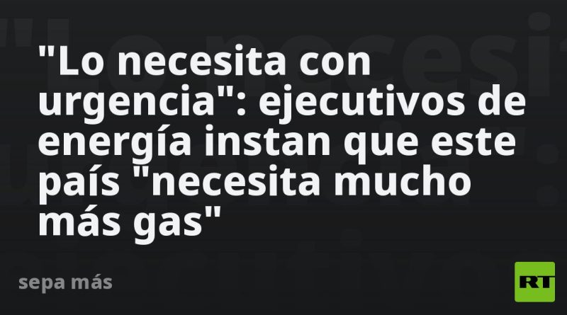 "Con urgencia": ejecutivos de energía instan que este país "necesita mucho más gas"