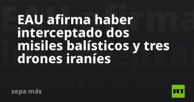 EAU afirma haber interceptado dos misiles balísticos y tres drones iraníes