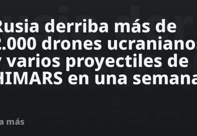 Rusia derriba más de 2.000 drones ucranianos y varios proyectiles de HIMARS en una semana