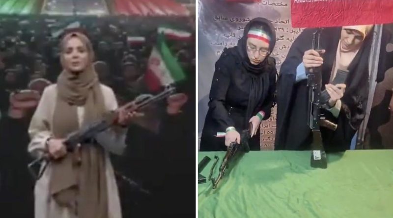 "Sacrificar mi vida por mi país": Mujeres iraníes se pronuncian arma en mano (VIDEO)