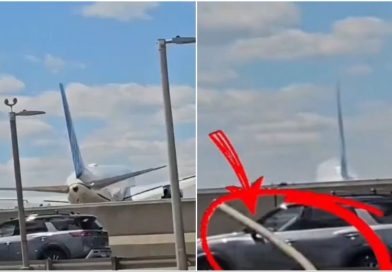 VIDEO: Avión choca contra un poste de luz en una autopista mientras aterrizaba