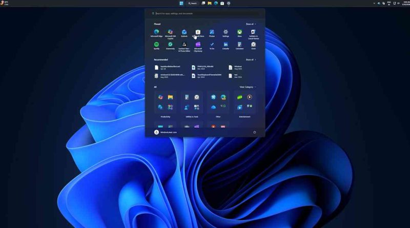 Barra de tareas móvil en Windows 11