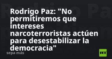 Rodrigo Paz: "No permitiremos que intereses narcoterroristas actúen para desestabilizar la democracia"