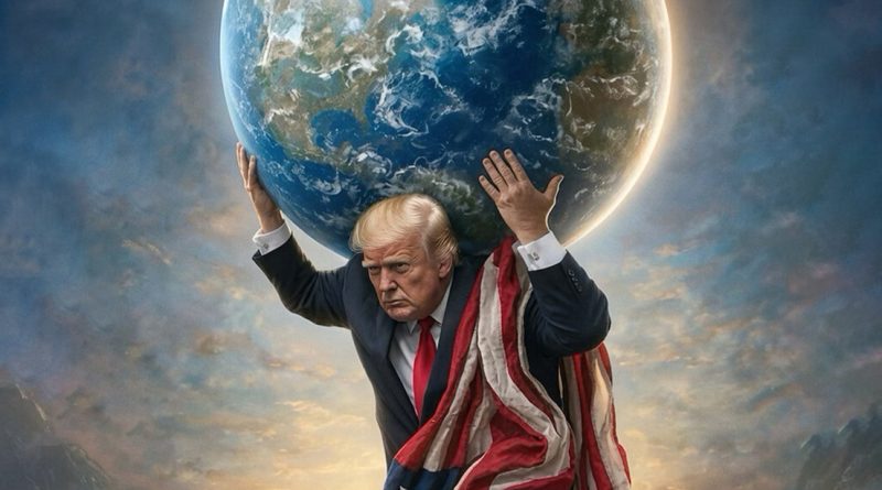 Trump publica una imagen en la que aparece representado como Atlas sosteniendo la Tierra