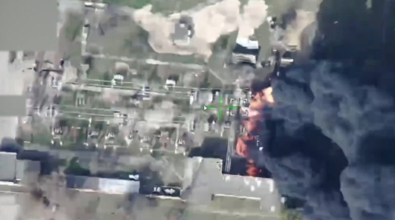 VIDEO: Un ataque de drones hace saltar por los aires una instalación de energía al este de Kiev