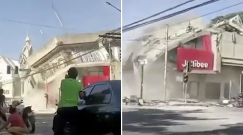 VIDEO: Un edificio se derrumba en Filipinas por un fuerte terremoto