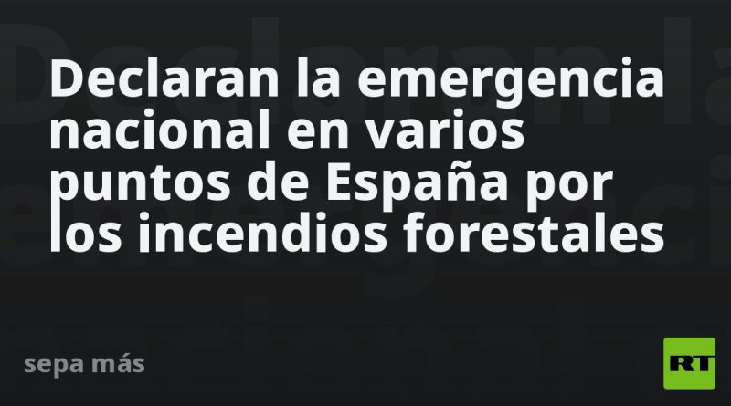 Declaran la emergencia nacional en varios puntos de España por los incendios forestales