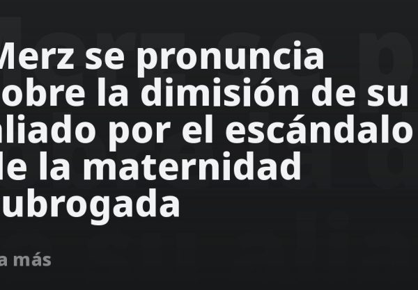 Merz se pronuncia sobre la dimisión de su aliado por el escándalo de la maternidad subrogada