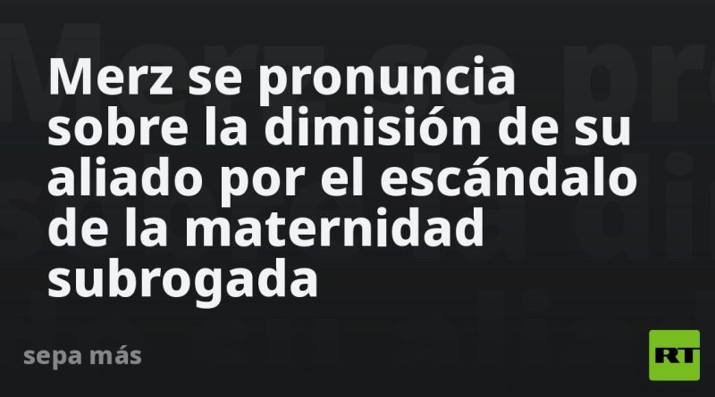 Merz se pronuncia sobre la dimisión de su aliado por el escándalo de la maternidad subrogada