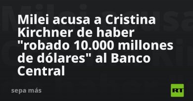 Milei acusa a Cristina Kirchner de haber "robado 10.000 millones de dólares" al Banco Central