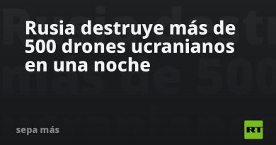 Rusia destruye más de 500 drones ucranianos en una noche