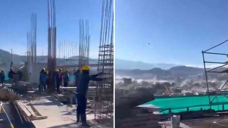 VIDEO: Trabajadores en lo alto de una construcción que tiembla por el sismo en Colombia 2 6a7a9c53e9ff7148ec1979ea