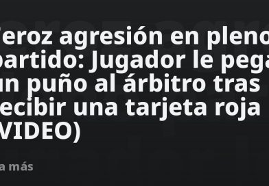 Feroz agresión en pleno partido: Jugador le pega un puño al árbitro tras recibir una tarjeta roja (VIDEO)