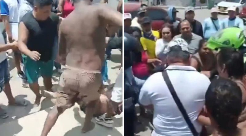 VIDEO: Una multitud golpea a un hombre acusado de realizar actos inapropiados con una menor