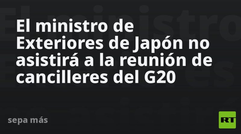 El ministro de Exteriores de Japón no asistirá a la reunión de cancilleres del G20