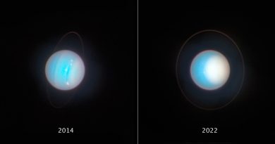 El Hubble capta una gran mancha blanca que crece en el polo norte de Urano: ¿a qué se debe?