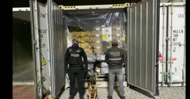 Incautan más de 2 toneladas de cocaína ocultas entre bananos en Ecuador
