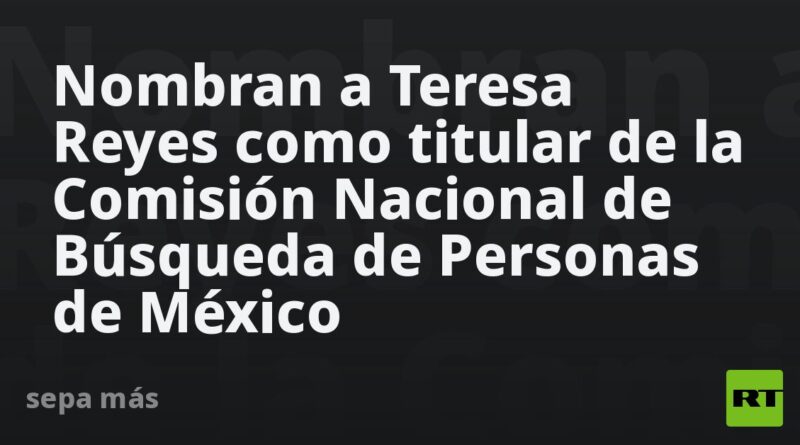 Nombran a Teresa Reyes como titular de la Comisión Nacional de Búsqueda de Personas de México