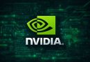 Logo de NVIDIA sobre fondo digital